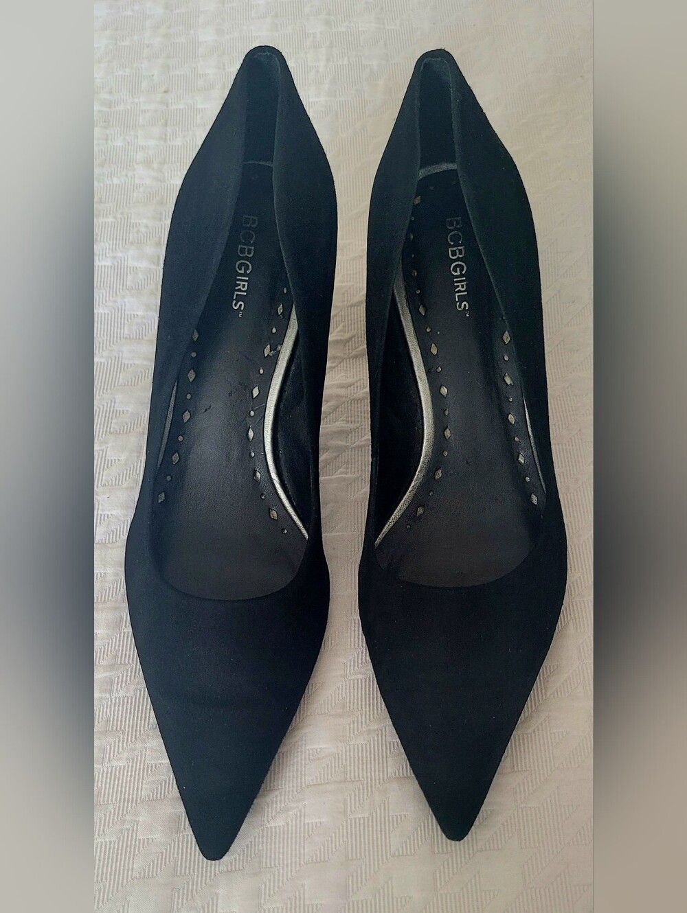 BCBG Black Suede Pumps